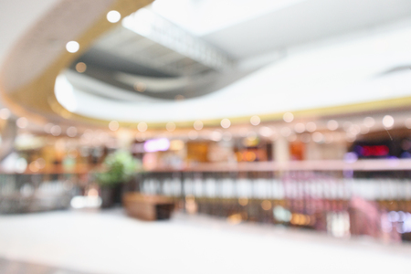 Abstract blur modern shopping mall interior defocused backgroundの写真素材