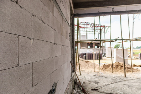 House building construction site backgroundの写真素材