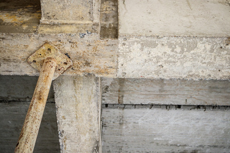  building under construction with iron steel support concrete beamsの写真素材