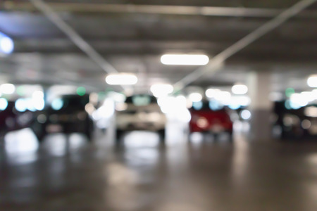 blur car parking in garage abstract backgroundの写真素材