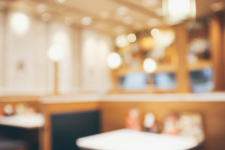 abstract blurred cafe restaurant with bokeh lights defocused backgroundの写真素材