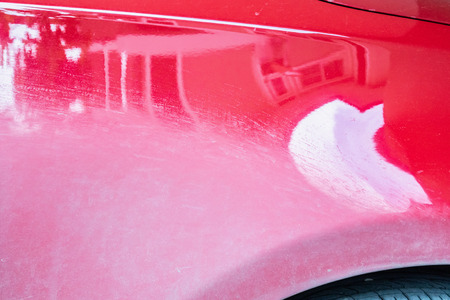 Dirty red carの写真素材