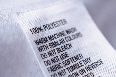 Polyester fabric Clothing label with laundry instructions
