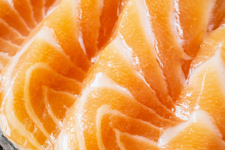 fresh salmon slice sashimi texture background