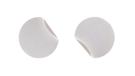 Blank white circle paper sticker label isolated on white background with clipping path