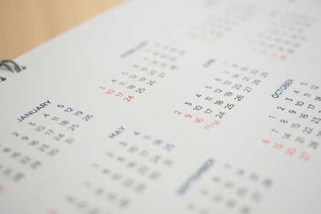 calendar page date close upの写真素材