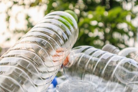 plastic bottles for recycling background conceptの写真素材