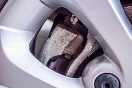 Car wheels with disc brakeの写真素材