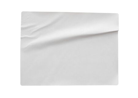 Paper sticker label isolated on white backgroundの写真素材