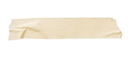 Yellow adhesive paper tape isolated on white background