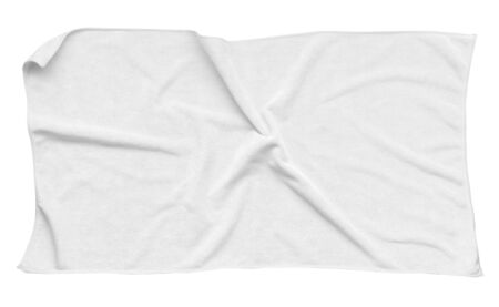White beach towel isolated white backgroundの写真素材