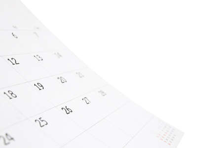 White paper desk calendar isolated on white background
