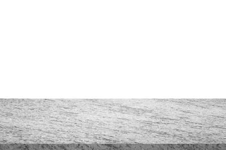 white marble stone table top isolated on white background for product displayの写真素材