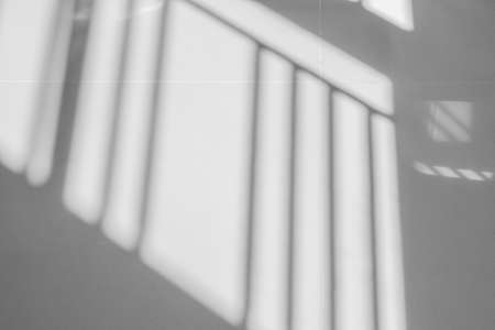 Window shadow drop on white wall backgroundの写真素材