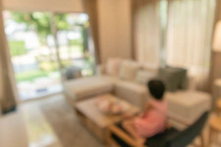 living room interior blurred backgroundの写真素材