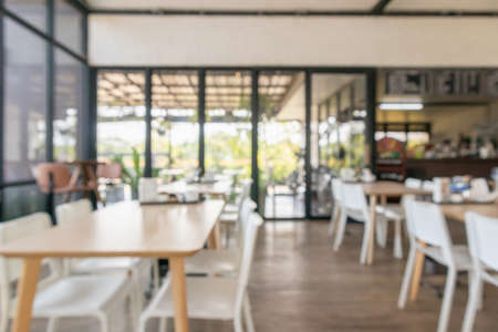 cafe restaurant interior blur for backgroundの写真素材