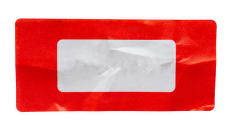 Red paper sticker label