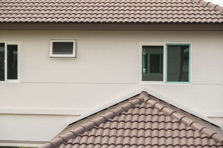 Modern window frame outside the houseの写真素材