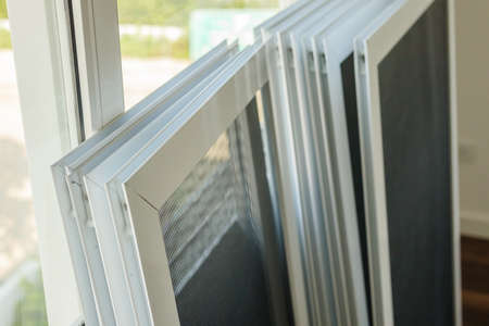 Mosquito net window screens protection against insectの写真素材