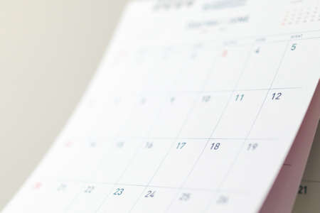Abstract blur calendar page flipping sheet close up background business schedule planning appointment meeting conceptの写真素材