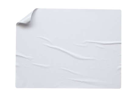 Blank paper sticker label texture isolated on white backgroundの写真素材