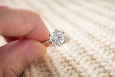 hand hold beautiful jewelry diamond ring