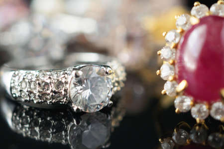 Beautiful diamond rings jewelry background