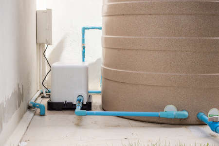 automatic water pump station outside the house