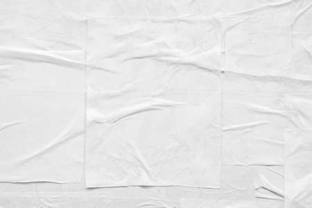 Blank white crumpled and creased paper poster texture