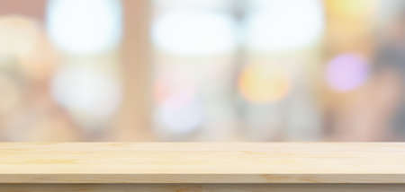 marble table top with blurred kitchen cafe restaurant interior background