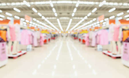Abstract blur clothing boutique display interior of shopping mall backgroundの写真素材