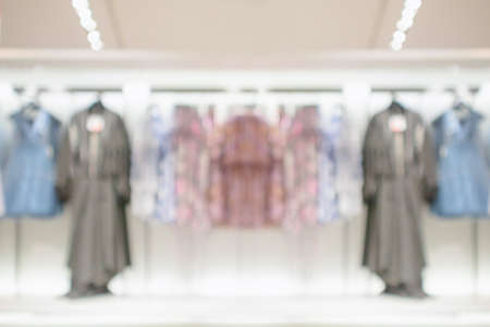 Abstract blur clothing boutique display interior of shopping mall backgroundの写真素材
