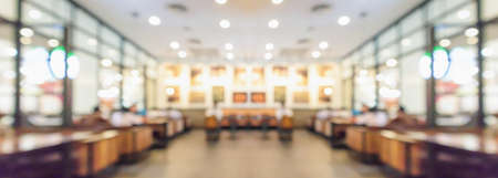 cafe restaurant interior blurred abstract vintage backgroundの写真素材