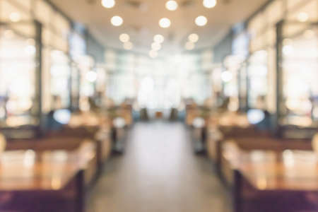 cafe restaurant interior blurred abstract vintage backgroundの写真素材