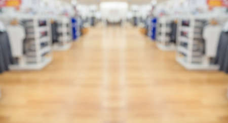 Abstract blur clothing boutique display interior of shopping mall backgroundの写真素材