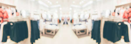 Abstract blur clothing boutique display interior of shopping mall backgroundの写真素材