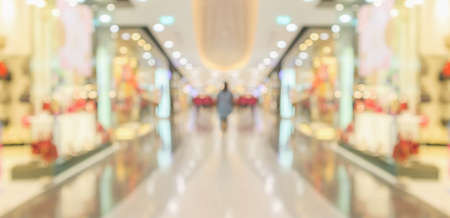 Abstract blur modern shopping mall interior backgroundの写真素材