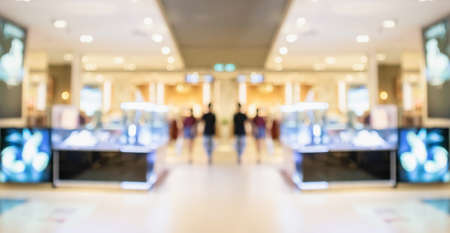 Abstract blur modern shopping mall interior backgroundの写真素材