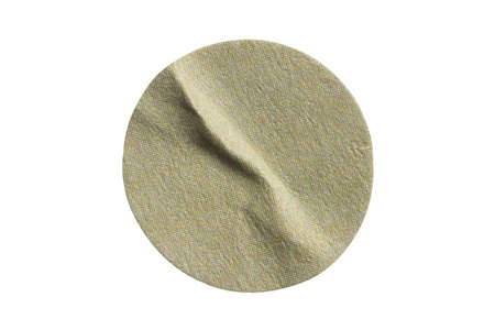 Blank round paper sticker label isolated on white background