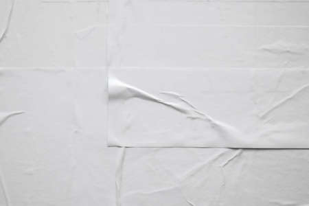 white crumpled and creased paper poster texture background
