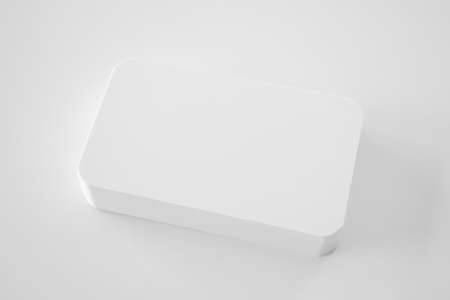 Mockup white business card on white backgroundの写真素材