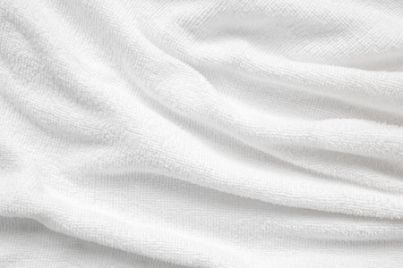 white cotton fabric towel texture abstract backgroundの写真素材