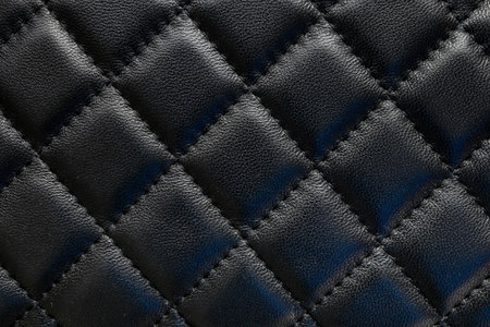 Luxury black leather texture backgroundの写真素材
