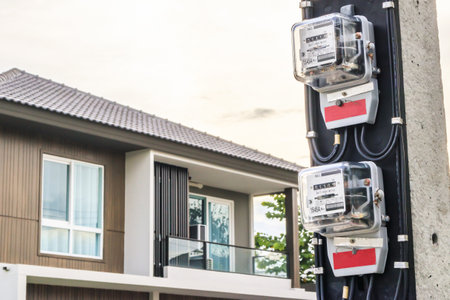 Electric power box meter for home useの写真素材