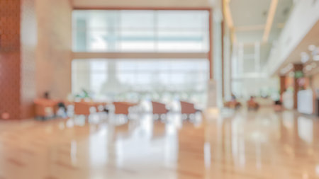 Abstract blur hospital clinic medical interior backgroundの写真素材