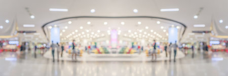 Abstract blur clothing boutique display interior of shopping mall backgroundの写真素材