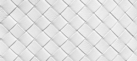 White weave leather texture pattern backgroundの写真素材