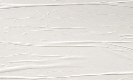 White blank crumpled and creased paper poster texture background