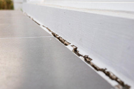 cracked concrete floor of the house