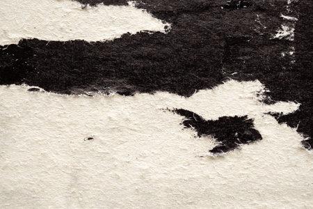 Old grunge ripped torn black paper poster surface texture background